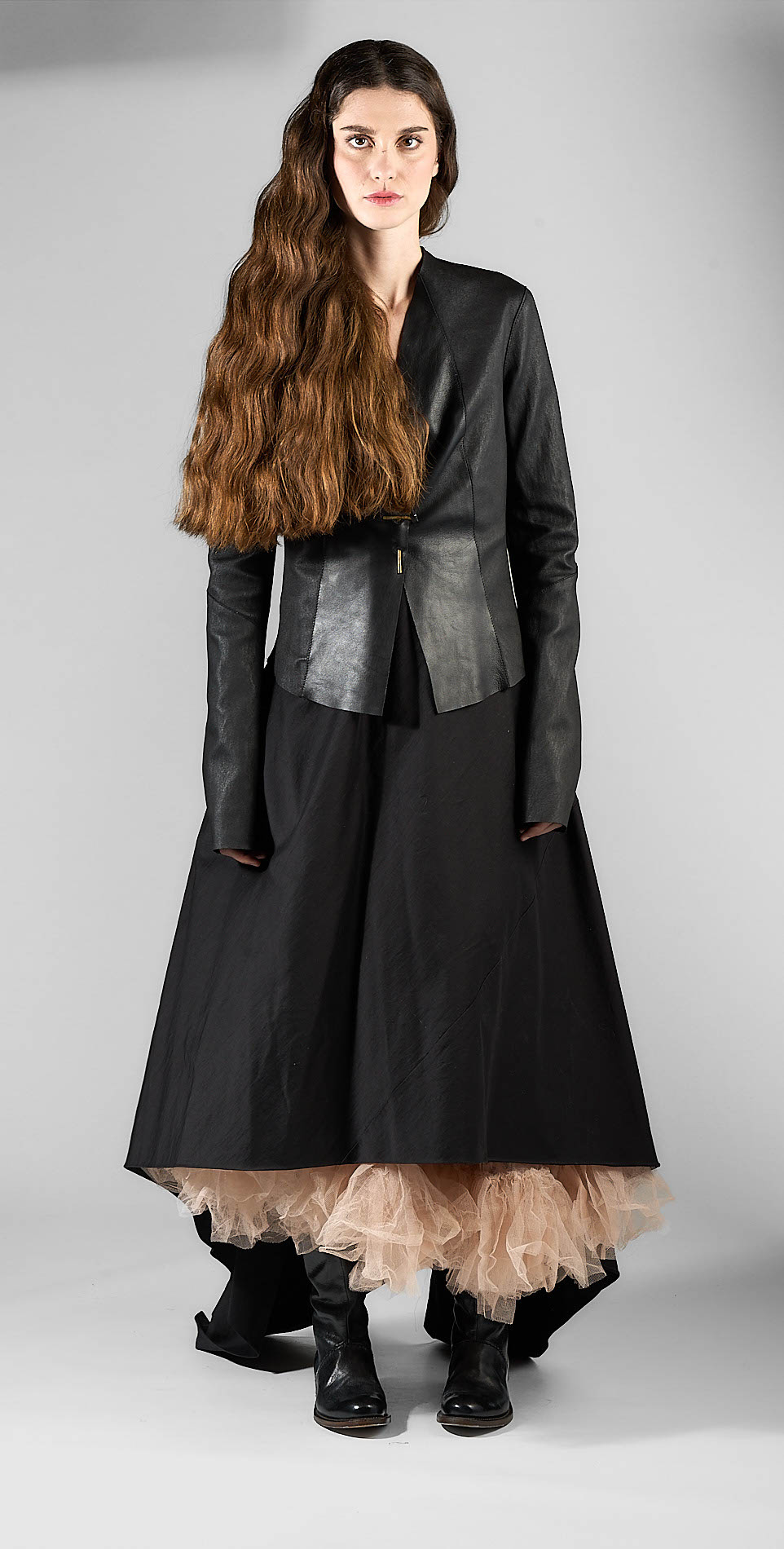 DANIELE BASTA LEATHER AND SILVER JACKET